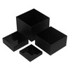 Kcgani Acrylic Cube Display Boxes Pedestals, Black Platform with Hollow