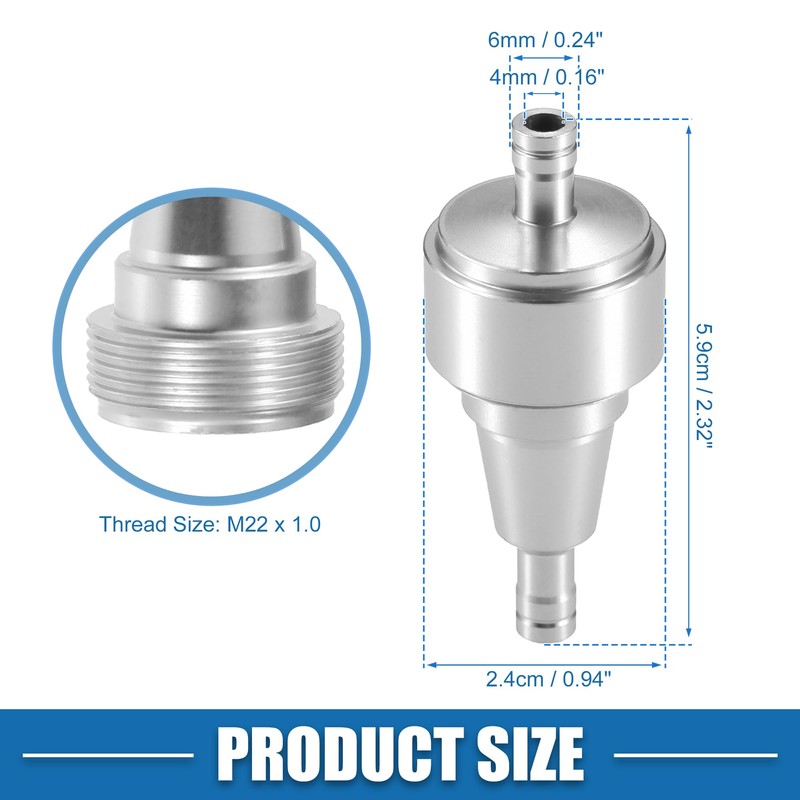 A ABSOPRO Universal Gas Inline Fuel Filter 6mm OD Gasoline