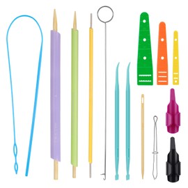 Penitue 17pcs Quick Turn Fabric Set, Multifunctional Fabric Loop Tube Point Turner Tool for Sewing Drawstring Threading Crafting & DIY Projects Useful Sewing Accessories