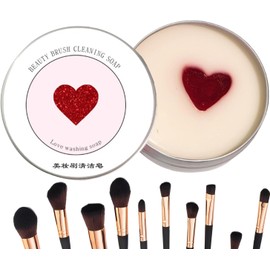 Jabón Para Brochas De Maquillaje Limpiador Sólido En Forma De Corazón Limpiador De Brochas Para Esponjas Cosméticas Polvo Suelto Base Sombra De Ojos Y Bronceador