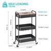 TOOLF 3-Tier Rolling Cart, Metal Utility Cart with Top, Storage