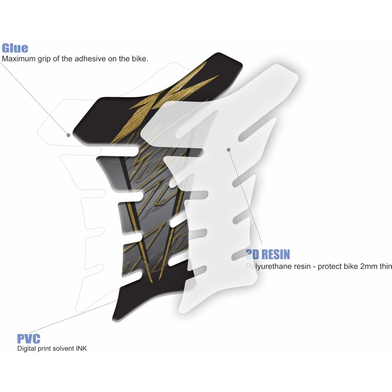 Tank Pad Motorcycle Tank Pad 3D Compatible with Yamaha YZF