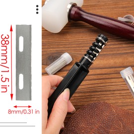 3002-00 Leather Replacement Blades - High Carbon Stainless Steel, Sharp & Durable - Compatible with Tandy Super Skiver 3025-00 & Safety Beveler 3001-00 - 20 Pack