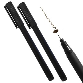 ZiSyouMa Whiteboard Marker, 0.5mm Ultra-Fine, 2-Pack, Black, Fine-Tip Pen, Sufficient Ink Supply, Writes Up to 400 Meters, Erasable, Suitable for Monitor Memo Boards, Notebook-Type Whiteboards