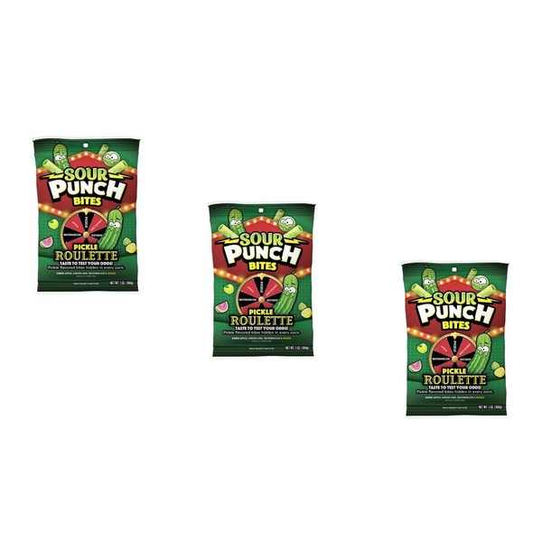Needzo Sour Punch Bites Pickle Roulette, Candy Holiday Party Game