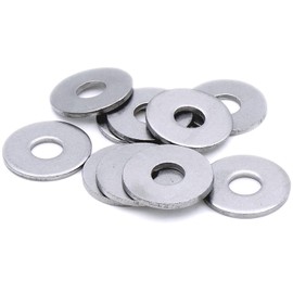 TERF® M6 Flat Washer Steel M6 (6mm X 18mm X 2mm) Form G Flat Washer Wide Thickness Penny Washers Mudguard Fender Repair Washer - Pack of 50
