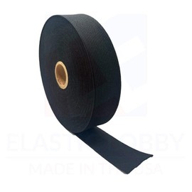 1.25 pulgadas (32 mm), elástico de punto negro, fabricado en Estados Unidos, 50 yardas