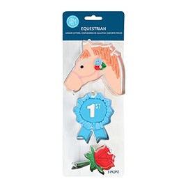 R&M International 5178 Equestrian Horse, Ribbon, and Rose Cookie Cutters 3-Piece Set