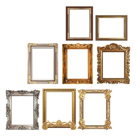 HOMSFOU Vintage Photo Frame Wall Stickers 8 Pieces Family Picture Frame Wall Decor Stickers DIY Wallpaper Removable PVC Wall Decoration