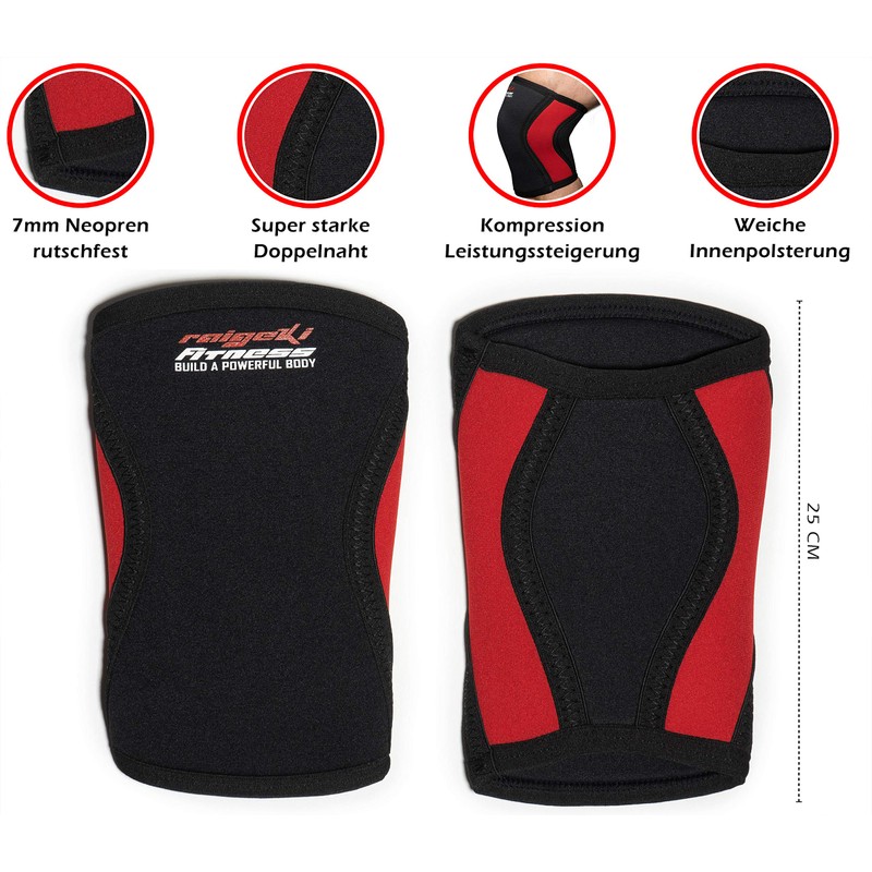 Raigeki Fitness Knee Support 7 mm Neoprene [Set of 2]
