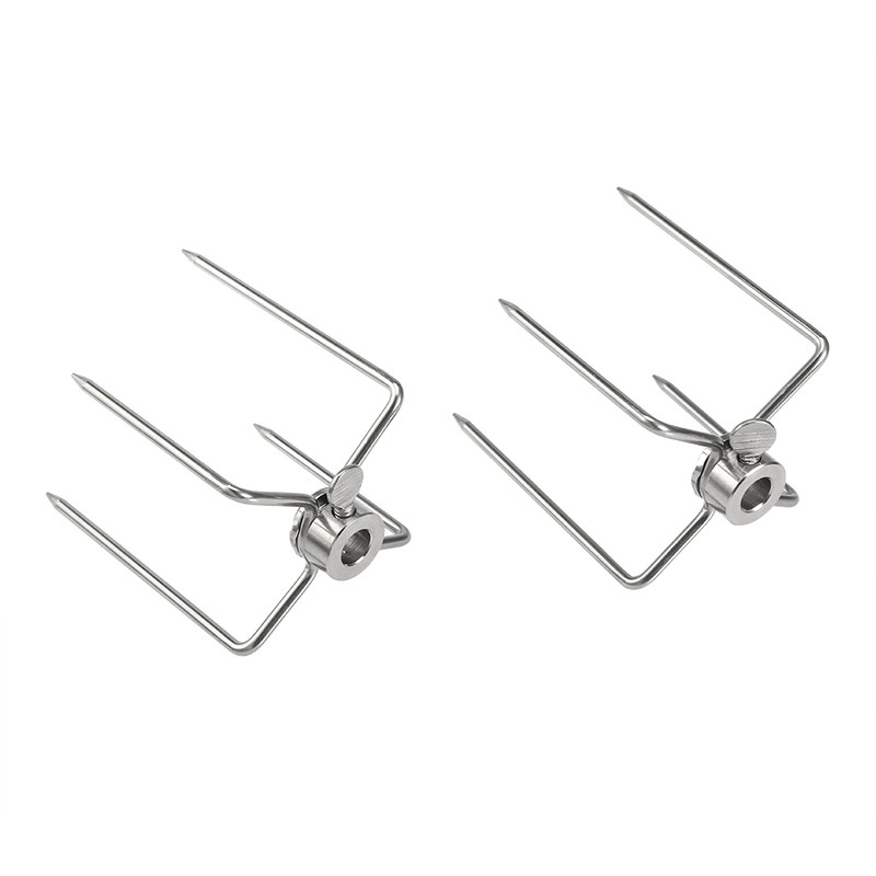 2PCS Multifunctional Stainless Steel BBQ Fork Grill Fork Roast Spit