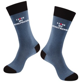 Funny Valentine's Day Socks Men - Funny Wedding Anniversary Gifts for Man Woman - Funny Happy Socks Valentine's Day Gift for Men Him Friend, GF-Blue