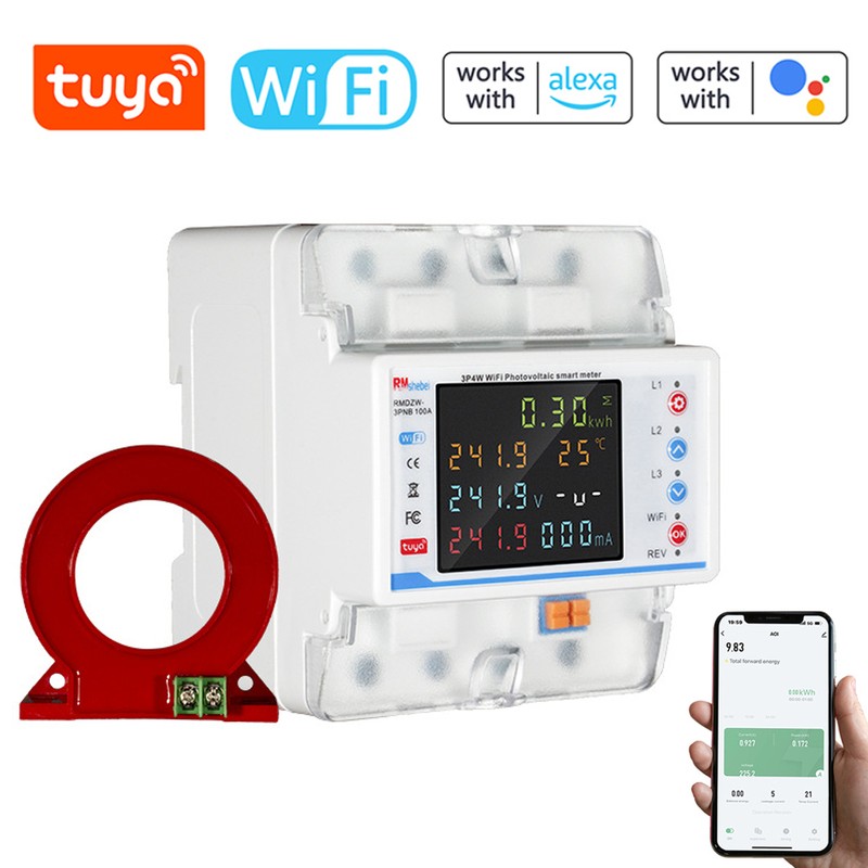 Tuya WiFi Intelligent Circuit Breaker Automatic Reclosure Protector 3P4W Power