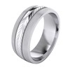 LANDA JEWEL Heavy Sterling Silver 8mm Mens Wedding Band Arrow