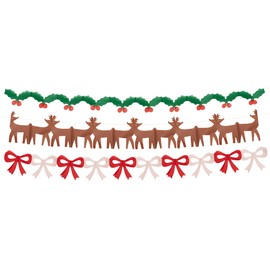 Meri Meri Tissue Paper Classic Christmas Garlands (Pack of 3), 6.5' Strand including Excess Cord, 3 Unique Strands, High Quality Tissue Paper Garlands, Reusable Hanging Christmas Decorations