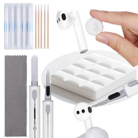 K&F Concept Multi-functional Cleaning Tool Kit, Wireless Earphones, Compact Cleaning, Cleaning Set, Compatible with AirPods, Airpods Pro, Earphones, Air Pots and More (White)
