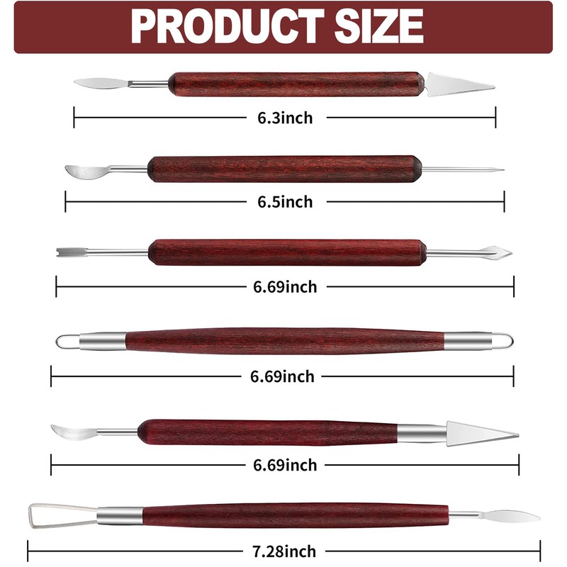 LINPHCEY 6-Piece Clay Sculpting Tools Set Perfect for Polymer Air