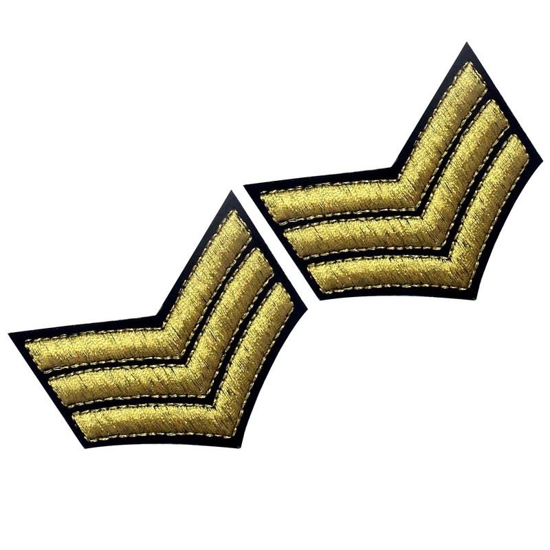 Army Uniform Chevron Sergeant Rank Emblem Military Weapon Shoulder Embroidered