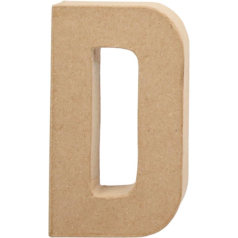 Creativ 26603 20.5 cm 1-Piece Papier Mache Letter D, Beige