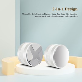 IKAPE Coffee Products, distribuidor de café de 53 mm y manipulador de mano, distribuidor de espresso de profundidad ajustable se adapta a todos los portafiltros espresso de 53 mm, compatible con