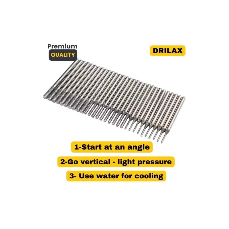 DRILAX 30 pcs Set 10 pcs. 1mm 10pcs. 2mm 10