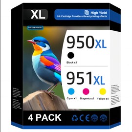 950XL 951XL Ink Cartridges Combo Pack Compatible for HP 950 951 Ink Cartridges Combo Pack Use for HP OfficeJet Pro 8600 8610 8615 8620 8100 8630 8660 8640 276DW 251DW, 4 Pack Black Cyan Magenta Yellow