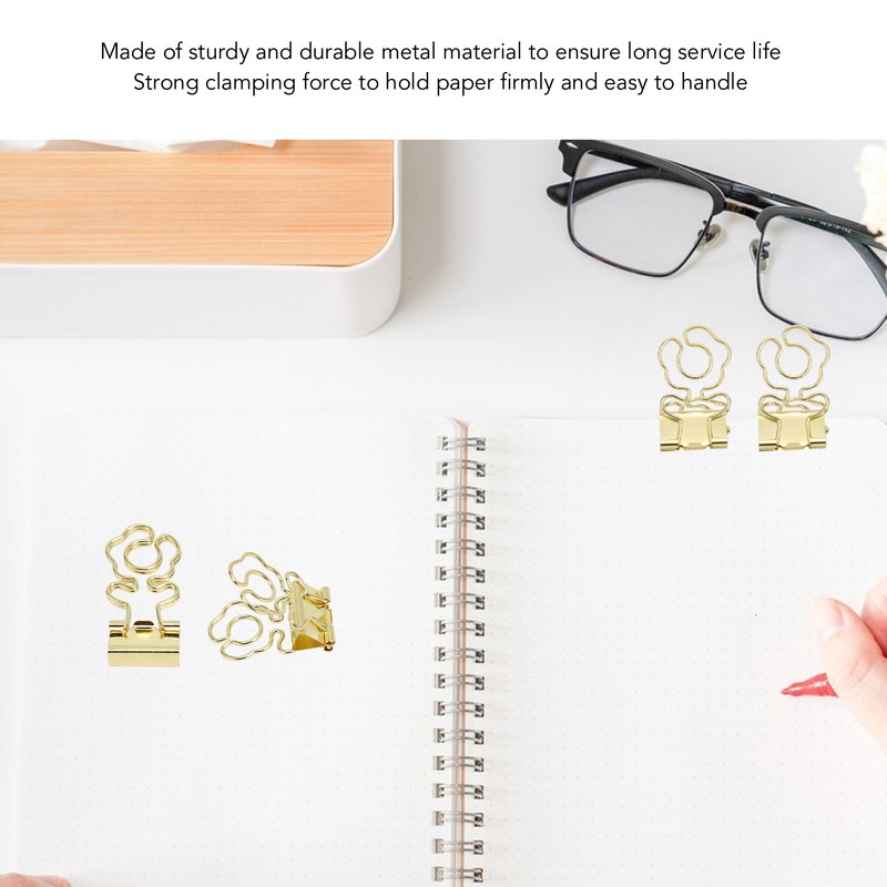 100 Pcs Mini Binder Clips Flower Shape Strong Clamping Force
