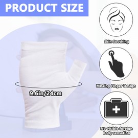 6 Pairs Fingerless Eczema Gloves for Adults White Cotton Moisturising Gloves Reusable Touchscreen Gloves Lotion Gloves for Dry Hands Sleeping