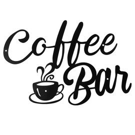 Nicear Coffee Sign Black Metal Coffee Wall Art Decor Coffee Bar Hanging Wall Art Decor Coffee Signs Kitchen Decoration For Home Coffee Station Shop Corner Accessories