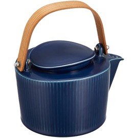 Hasami Ware 009546 323 Kuro Hayashi Kiln Pot, Earthenware, Approx. 32.1 fl oz (970 ml), Line Carved, Navy Blue, Navy, Made in Japan