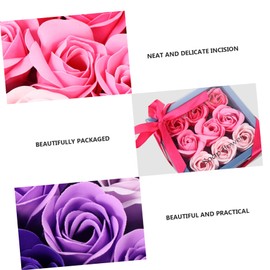 OHPHCALL Romantic Gradient Color Rose Soap Flower Box Soap Bouquet for Valentine Day Weddings and Special Occasions Beautifully Packaged Present
