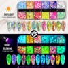 Fluorescent Nail Glitter Sequins Set for Gel Nails, Halloween Flakes