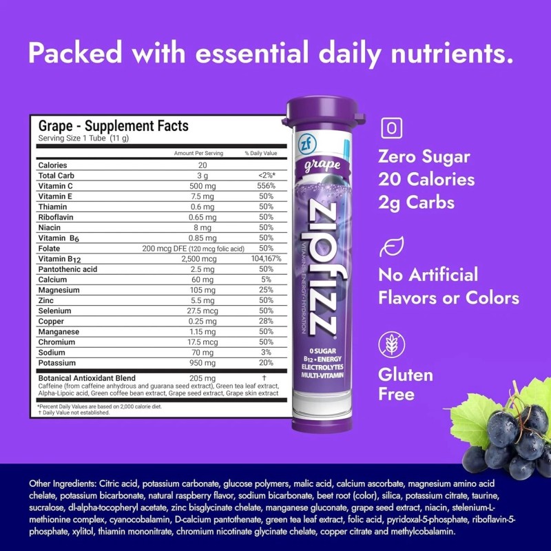 Ready Set Gourmet Zipfizz Healthy Energy Drink Mix Hydration with