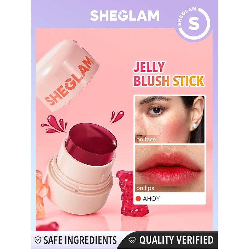 SHEGLAM Jelly-Licious Hydrating Lip and Blush Tint (Ahoy, Pequeño)