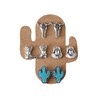 5Pcs Western Cowgirl Turquoise Earring Set for Women Boho Retro
