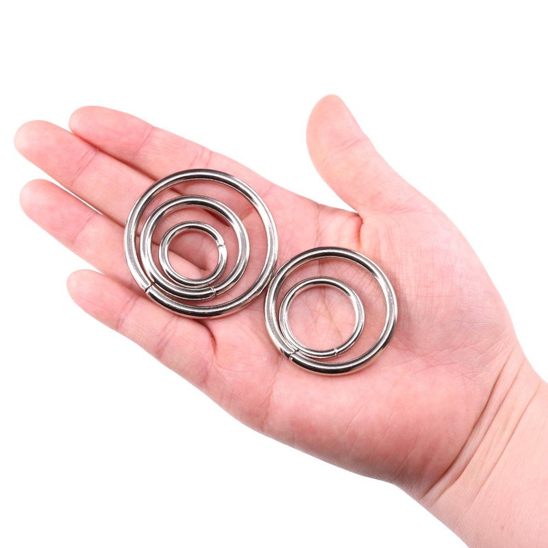 Swpeet 50 Pcs Sliver Assorted Multi-Purpose Metal O Ring for