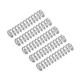 QUARKZMAN Compression Spring 304 Stainless Steel 4 mm AD 0.5 mm Wire Size 20 mm Free Length Silver Tone Pack of 5