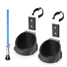Lenink 2 Pack Lightsaber Wall Mount, Lightsaber Holder Rack Compatible with Galaxy’s Edge Lightsabers and Most Lightsaber (Black)