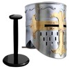 AnNafi® Medieval Templar Crusader Helmet Replica + Aluminium Chainmail Coif