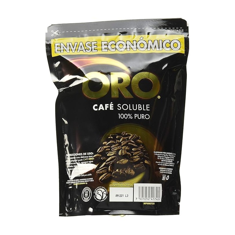 Oro Soluble Coffee, 100% Pure, 6.17 oz Economical Pack. from