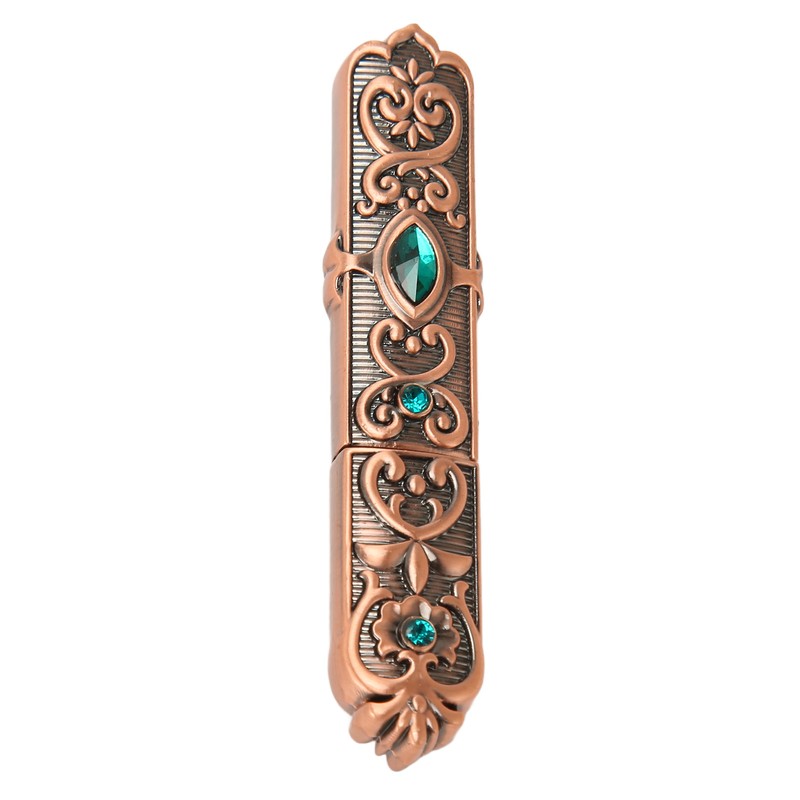 Vintage Needle Case Set Rhinestone Carved Pattern Fashionable Sewing Needles