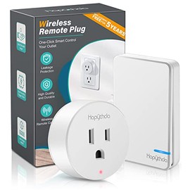 Toma de control remoto, 15 A/1500 W, kit de interruptores de luz de rango RF de 500 pies, sin necesidad de cableado para luces, pequeños electrodomésticos, con 4000 V antisobretensión