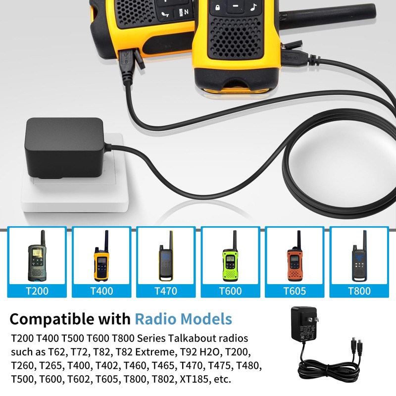 for Motorola PMPN4204AR Y-Cable Charger with Dual Micro-USB for Motorola