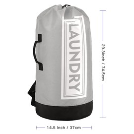 Light Grey Laundry Backpack Large Heavy Duty Laundry Bag for College Students Laundry bag with Shoulder Straps Dirty Clothes Organizer for Traveling Waterproof
