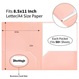 Folders with Pockets, 2 Pocket Plastic Folder with Pockets for School Colored File Folder for Documents Letter Size with Business Card Slot Back to School Office Teacher Supplies(6 Pack Pastel Colors)