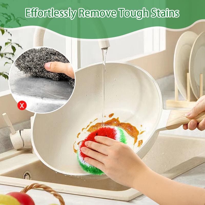 5 Pcs/set Scratch-Free Hand-Knitted Multipurpose Dish Scrubbers,Reusable Kitchen Scouring Pads