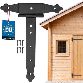 KOTARBAU® Cross Hinges 250 mm Shutter Hinge Hinge Band Plate Construction Fittings Gate Fitting Wood Connection Throwing Hinge T-Hinge T-Band Powder Coated