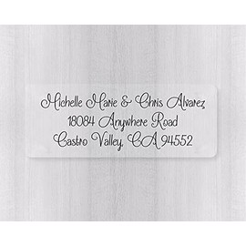 60ct - Return Address Clear Transparent Wedding Invitation Labels/Stickers/Seals (#317-C)