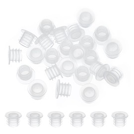 PATIKIL Salt and Pepper Shaker Stoppers 10mm/0.39", 50Pcs Plastic Salt Shaker Plug Replacement Reusable Clear Round End Cap for Pots Bottles Pipes
