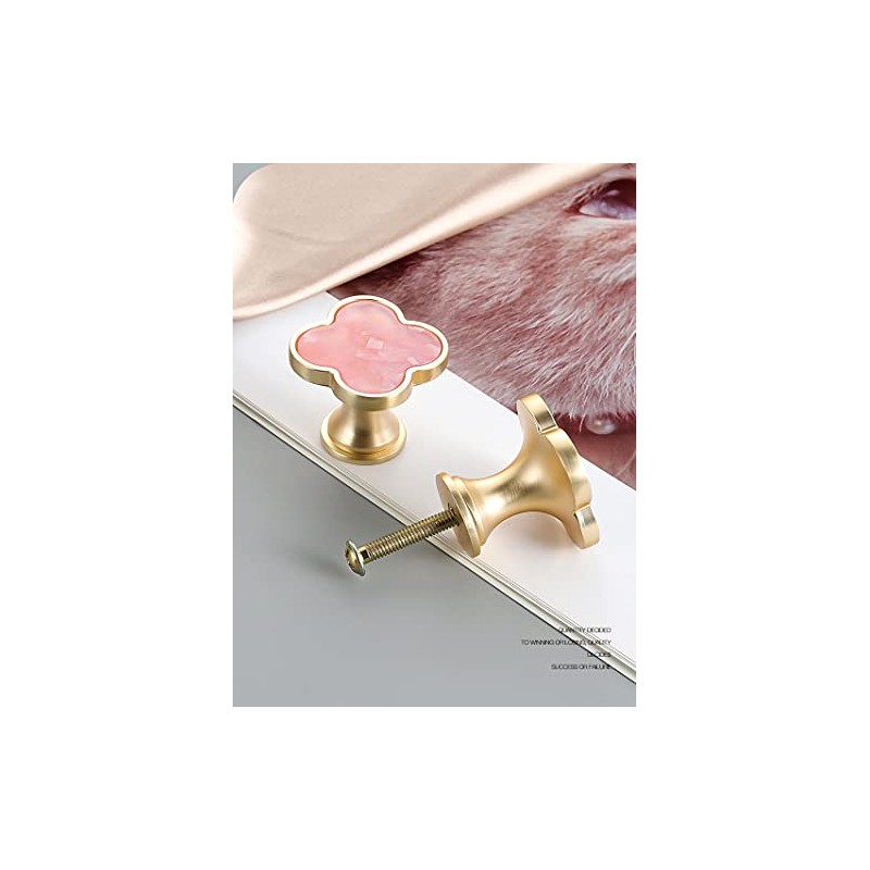 6 Pcs Clover Knobs Dresser Cabinets Kitchen Cupboard Pulls Drawer
